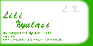 lili nyulasi business card